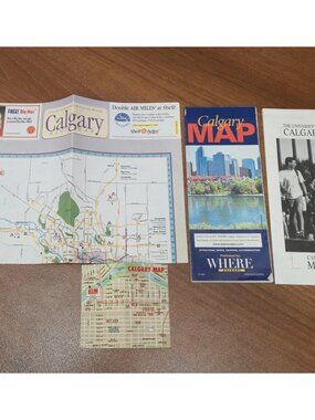 Calgary Alberta Vintage Map Bundle University of Calgary UofC 1990s YYC Lot of 4
